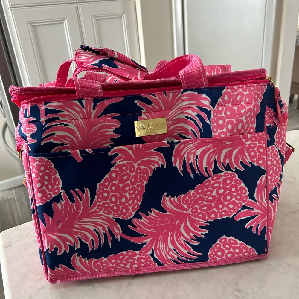 Lilly Pulitzer Pink and Navy Pineapple Tote